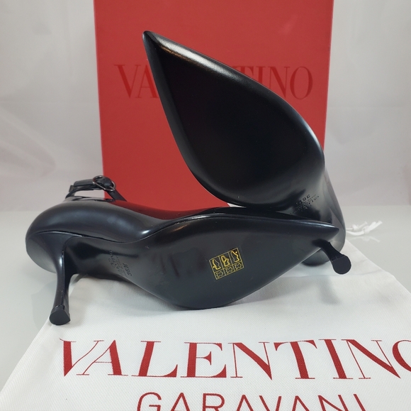 NEW$1250 VALENTINO Rockstud Patent Leather 100 Pumps With Matching Studs Sz 36.5 - Picture 12 of 16